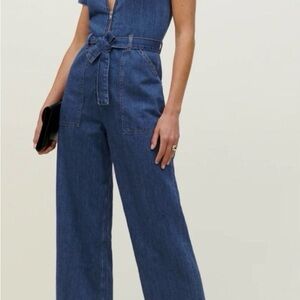 Reformation Blue Denim Jumpsuit